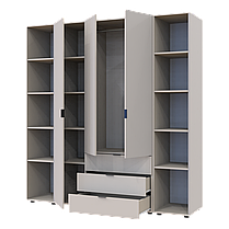 Розпашна Шафа для одягу Doros Гелар з 2 Етажерками Кашемір 3 ДСП 192.6х49.5х203.4 (80737646), фото 2