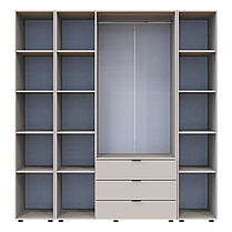 Розпашна Шафа для одягу Doros Гелар з 2 Етажерками Кашемір 3 ДСП 192.6х49.5х203.4 (80737646), фото 3