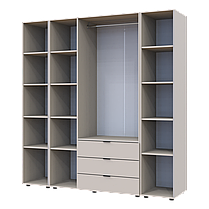 Розпашна Шафа для одягу Doros Гелар з 2 Етажерками Кашемір 3 ДСП 192.6х49.5х203.4 (80737646), фото 4