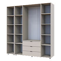 Розпашна Шафа для одягу Doros Гелар з Етажеркой Кашемір 4 ДСП 193.2х49.5х203.4 (80737647), фото 3