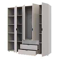 Розпашна Шафа для одягу Doros Гелар з Етажеркой Кашемір 4 ДСП 193.2х49.5х203.4 (80737647), фото 4