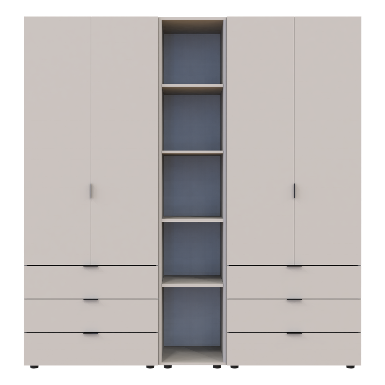 Розпашна Шафа для одягу Doros Гелар з Етажеркою Кашемір 2+2 ДСП 193.2х49.5х203.4 (80737649)