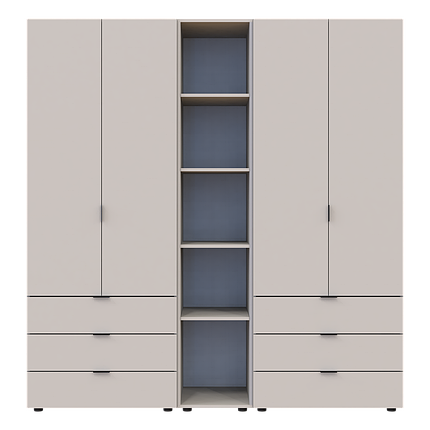 Розпашна Шафа для одягу Doros Гелар з Етажеркою Кашемір 2+2 ДСП 193.2х49.5х203.4 (80737649), фото 1