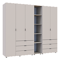 Розпашна Шафа для одягу Doros Гелар з Етажеркою Кашемір 2+3 ДСП 231.9х49.5х203.4 (80737650), фото 2