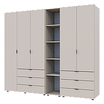 Розпашна Шафа для одягу Doros Гелар з Етажеркою Кашемір 2+3 ДСП 231.9х49.5х203.4 (80737650), фото 3