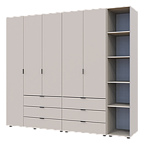 Розпашна Шафа для одягу Doros Гелар з Етажеркою Кашемір 2+3 ДСП 231.9х49.5х203.4 (80737650), фото 4