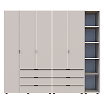 Розпашна Шафа для одягу Doros Гелар з Етажеркою Кашемір 2+3 ДСП 231.9х49.5х203.4 (80737650), фото 5