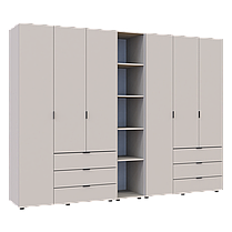 Розпашна Шафа для одягу Doros Гелар з Етажеркою Кашемір 3+3 ДСП 270.6х49.5х203.4 (80737652), фото 2