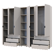 Розпашна Шафа для одягу Doros Гелар з Етажеркою Кашемір 3+3 ДСП 270.6х49.5х203.4 (80737652), фото 4