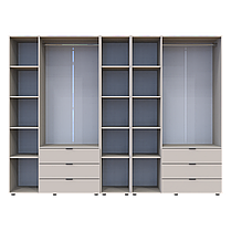 Розпашна Шафа для одягу Doros Гелар з Етажеркою Кашемір 3+3 ДСП 270.6х49.5х203.4 (80737652), фото 5