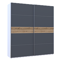 Шафа купе Doros G-Caiser Білий/Графіт вставка Дуб Евок 2 ДСП /5 частин 220х60х240 (44900282), фото 4