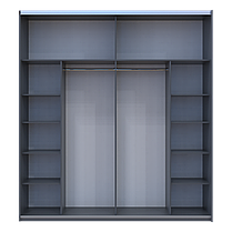 Шафа купе Doros G-Caiser Графіт/Графіт вставка Дуб Евок 2 ДСП /5 частин 220х60х240 (44900285), фото 3