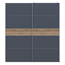 Шафа купе Doros G-Caiser Графіт/Графіт вставка Дуб Евок 2 ДСП /5 частин 220х60х240 (44900285), фото 5