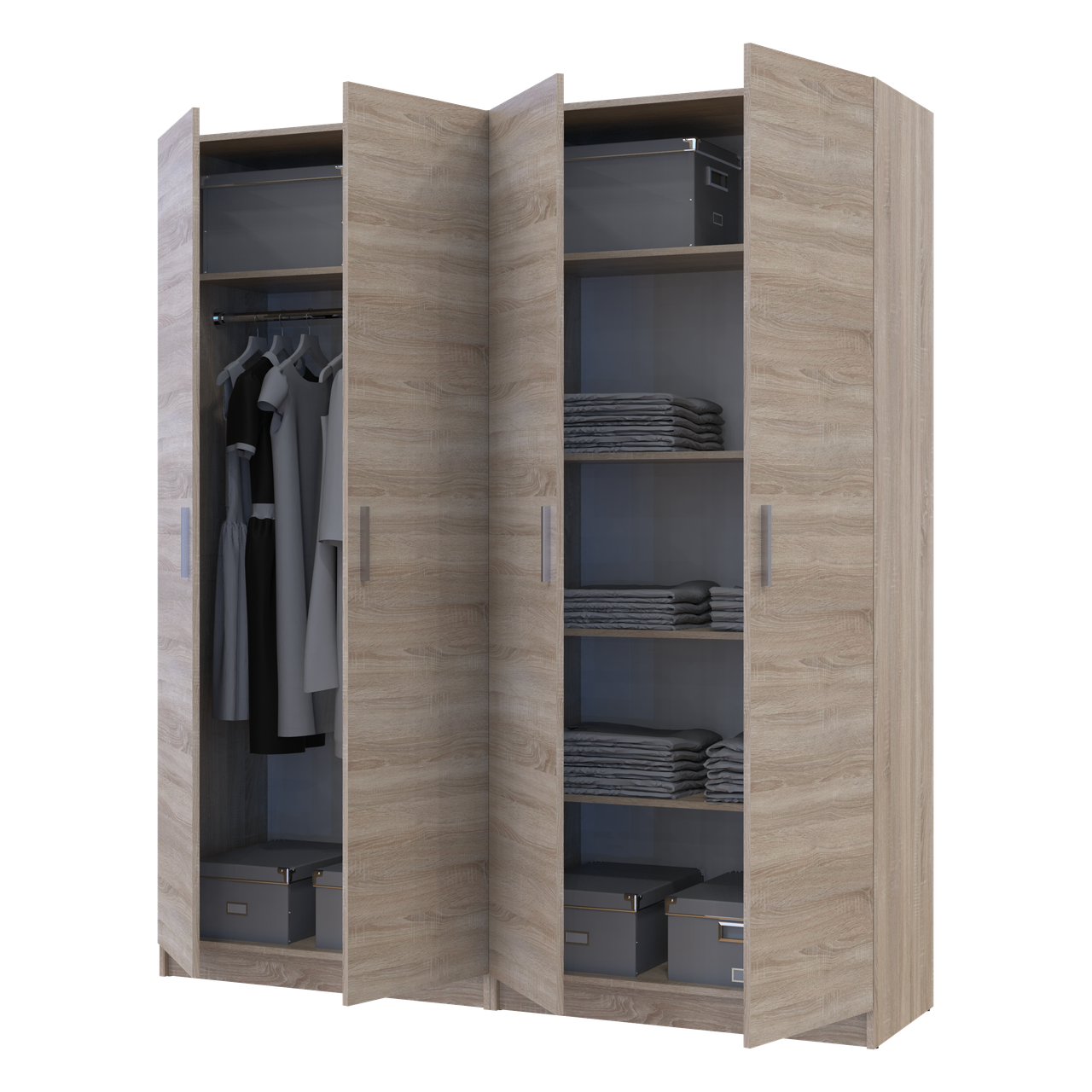 Комплект Doros Промо з полицями Дуб сонома 2+2 ДСП 180х48х204 (44900287)