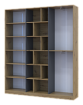 Шафа для одягу Doros Морган Дуб Артізан/Графіт ДСП 180х38.5х210 (42001256), фото 3