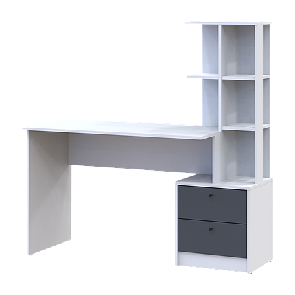 Офісний стіл Doros Т7 Білий/Графіт 136х55х138 (41516058), фото 1