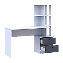 Офісний стіл Doros Т7 Білий/Графіт 136х55х138 (41516058), фото 3