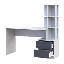 Офісний стіл Doros Т7 Білий/Графіт 136х55х138 (41516058), фото 4