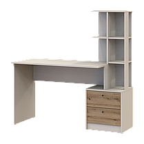 Офісний стіл Doros Т7 Кашемір/Дуб Евок 136х55х138 (41516059), фото 2