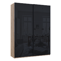 Шафа купе Doros G-Caiser Дуб Евок / Чорний 2 Скла / 3 частини 180х60х240 (80737751), фото 5