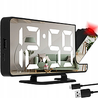 Світлодіодний годинник LED дзеркальний - будильник з проектором Izoxis (19576)