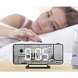 Світлодіодний годинник LED дзеркальний - будильник з проектором Izoxis (19576), фото 2