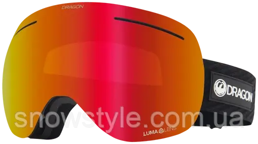 Гірськолижна маска Dragon Alliance X1 Icon Red 1 лінза Lumalens Red Ionized, фото 1