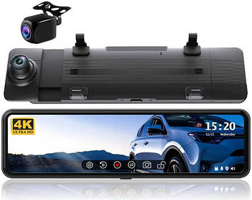 DVR C109 Відеореєстратор 10,26" сенсор, 2 камери BT+FM-transmit+AUX+Android Auto+CarPlay