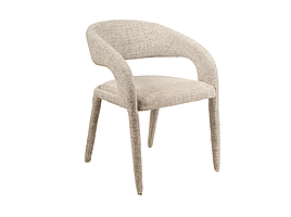 Стілець M-225 з підлокітниками у кухню, кафе фактурна тканина/каркас металл Білий пісок Vetro Mebel