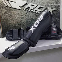 Захист гомілки та стопи для єдиноборств ММА накладки щитки захист для ніг RDX Molded XL чорні фути