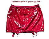 Червоний жіночий пояс для панчох з латексу, фото 7