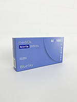 Рукавички нітрилові Mediok, розмір М, блакитні, 100 шт