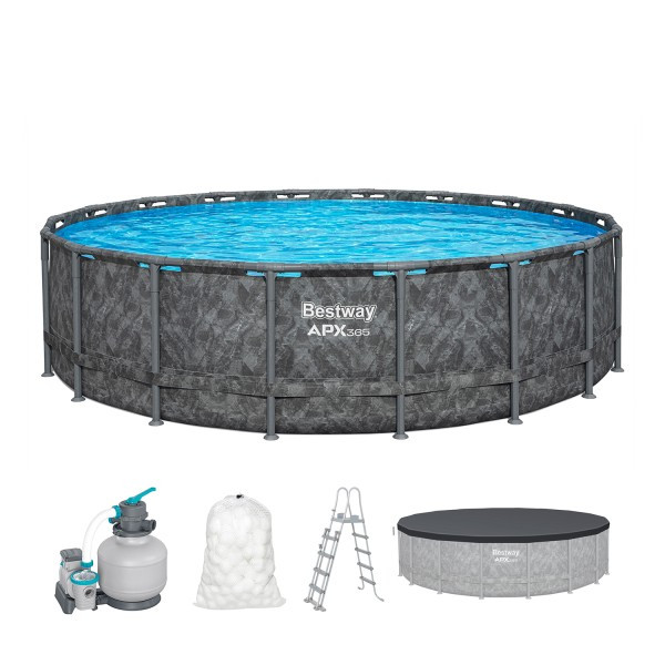 Басейн каркасний Bestway 561KC APX365 Winterproof повний комплект із системою піщаних фільтрів Ø 549 x 132 см