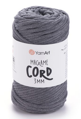 Пряжа Макраме Корд 3мм-774 темно-сірий, фото 1