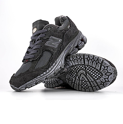 Чоловічі кросівки New Balance 2002R Protection Black Phantom чорні Нью Баланс замшеві весна осінь