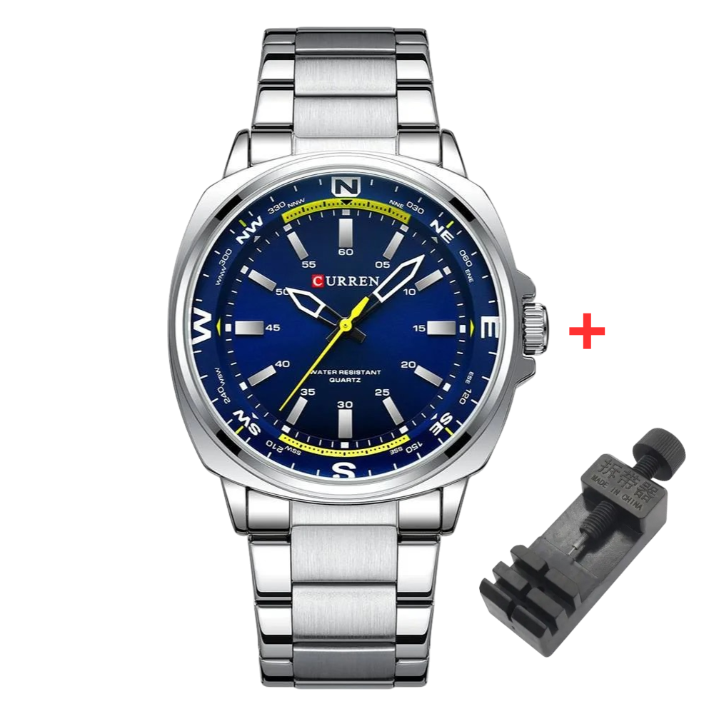 Чоловічий кварцовий годинник Curren 8455 Silver-Blue