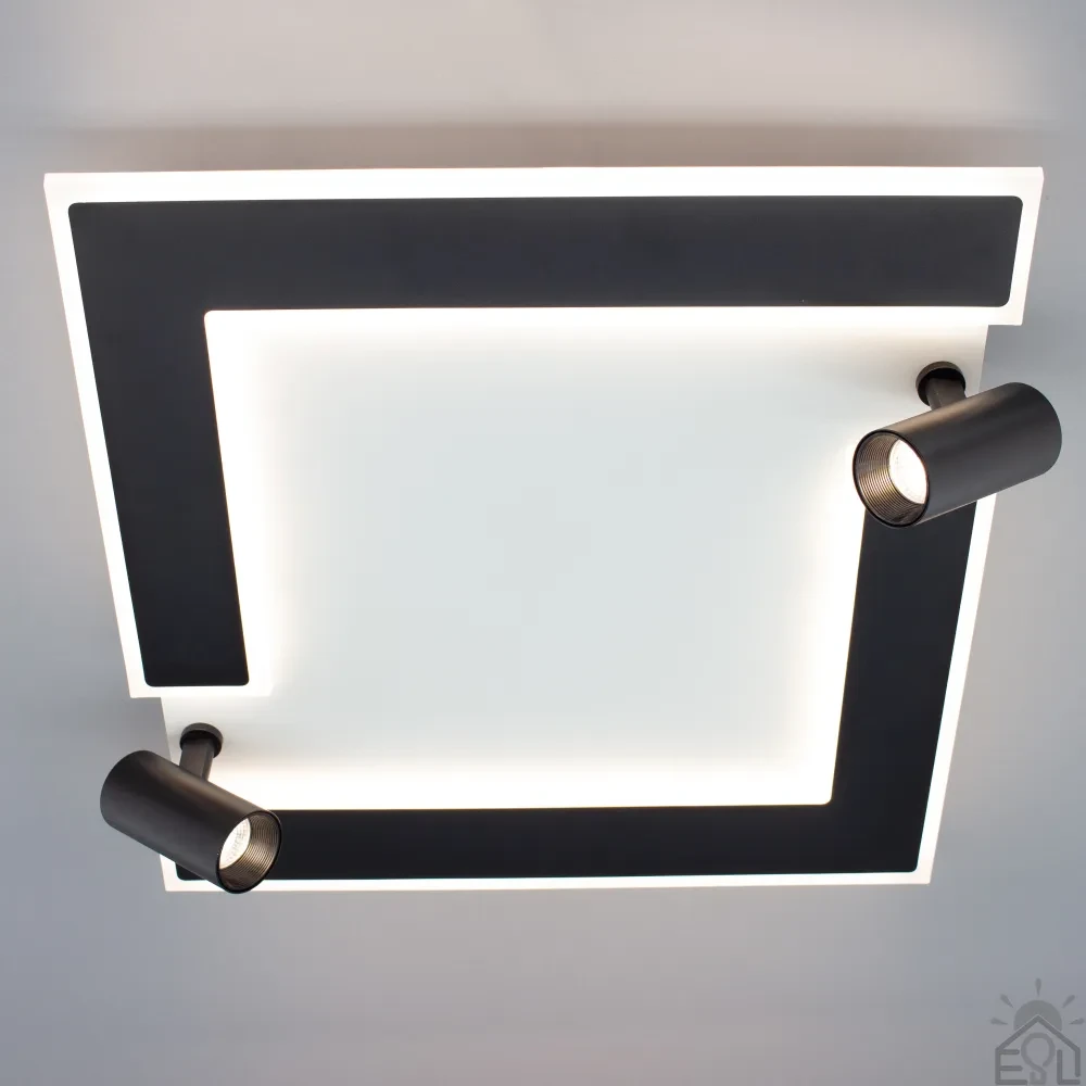 Керована світлодіодна люстра CONSUL S 2LR 80 Вт WHITE/BLACK Esllse 3000-6500К 500-7000Lm 480×480×125 мм