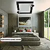 Керована світлодіодна люстра CONSUL 80W S 2LR WHITE/BLACK Esllse 3000-6500К 500-7000Lm квадратна + пульт 480×480×125мм, фото 6