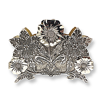 Серветниця з мельхіору з посрібленням MCA Vizyon з візерунком «Квіти»