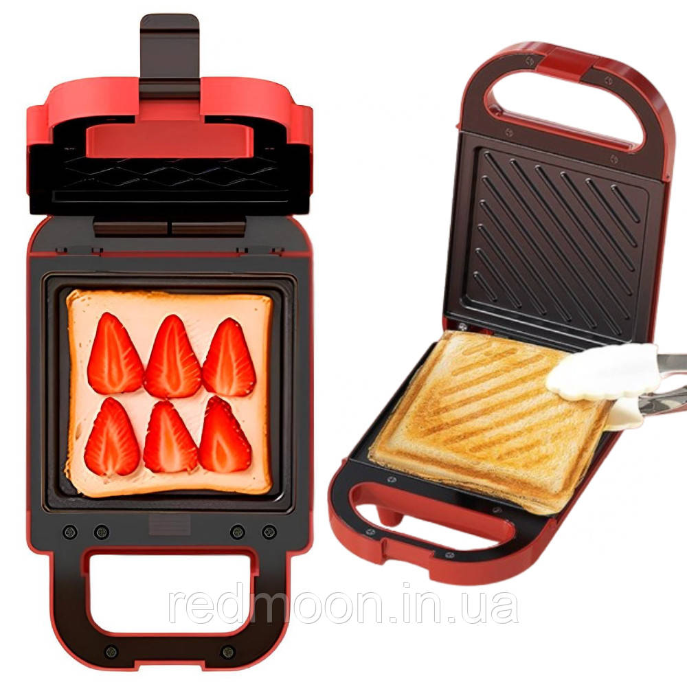 Бутербродниця 600Вт, Breakfast machine / Сендвічниця мультимейкер / Вафельниця