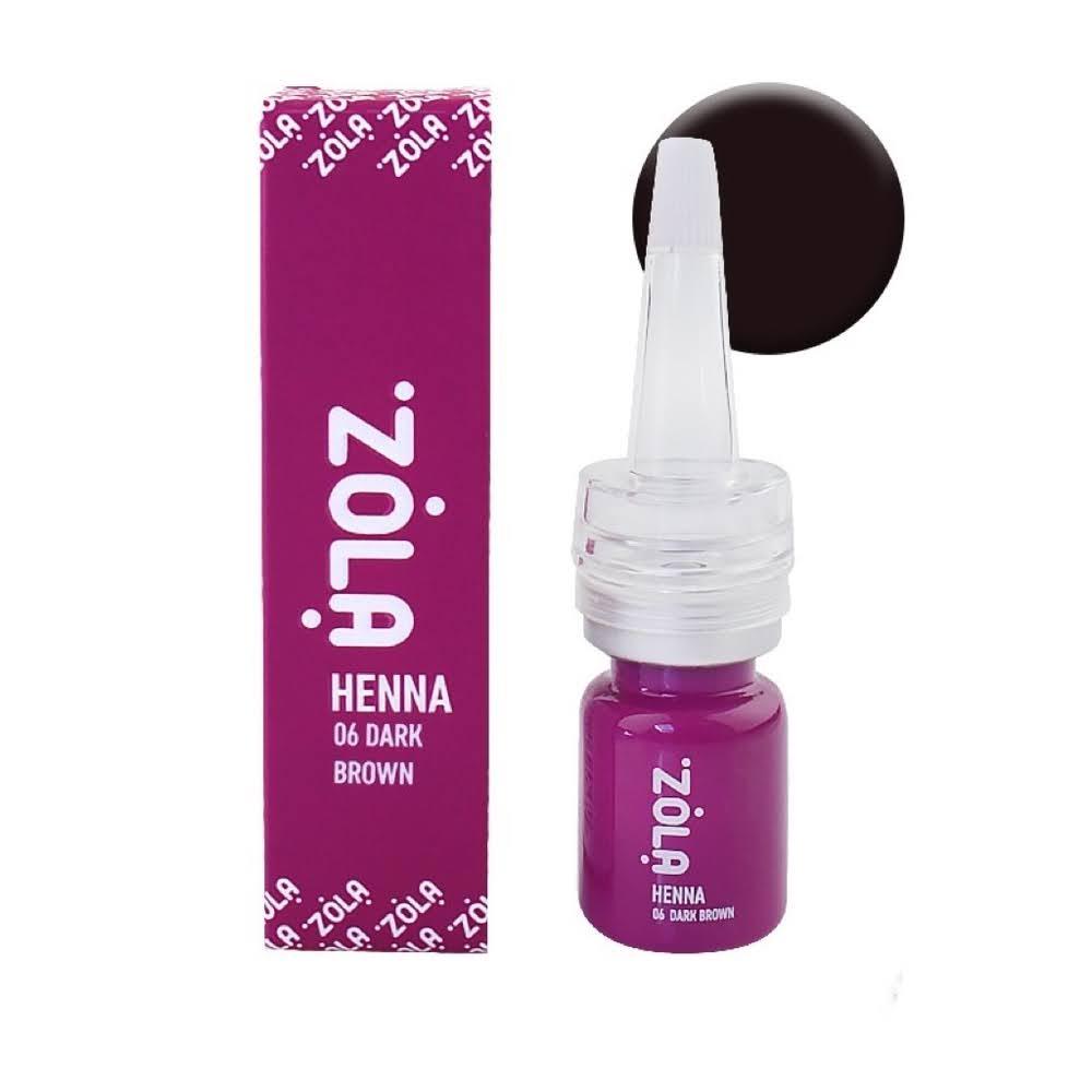 Хна для фарбування брів Zola Henna №6 Dark brown (темно-коричневий), 5г