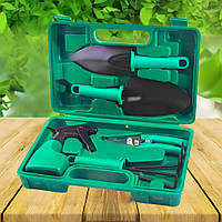 Набор садовых инструментов 5в1 для ухода за садом и огородом ручной портативный инвентарь в кейсе