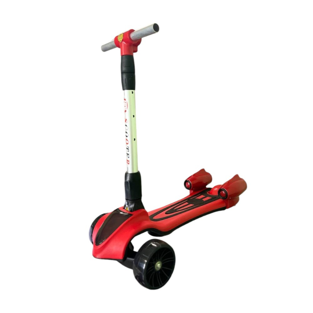 Дитячий самокат Scooter з музичною, Підсвіткою Червоний, фото 1