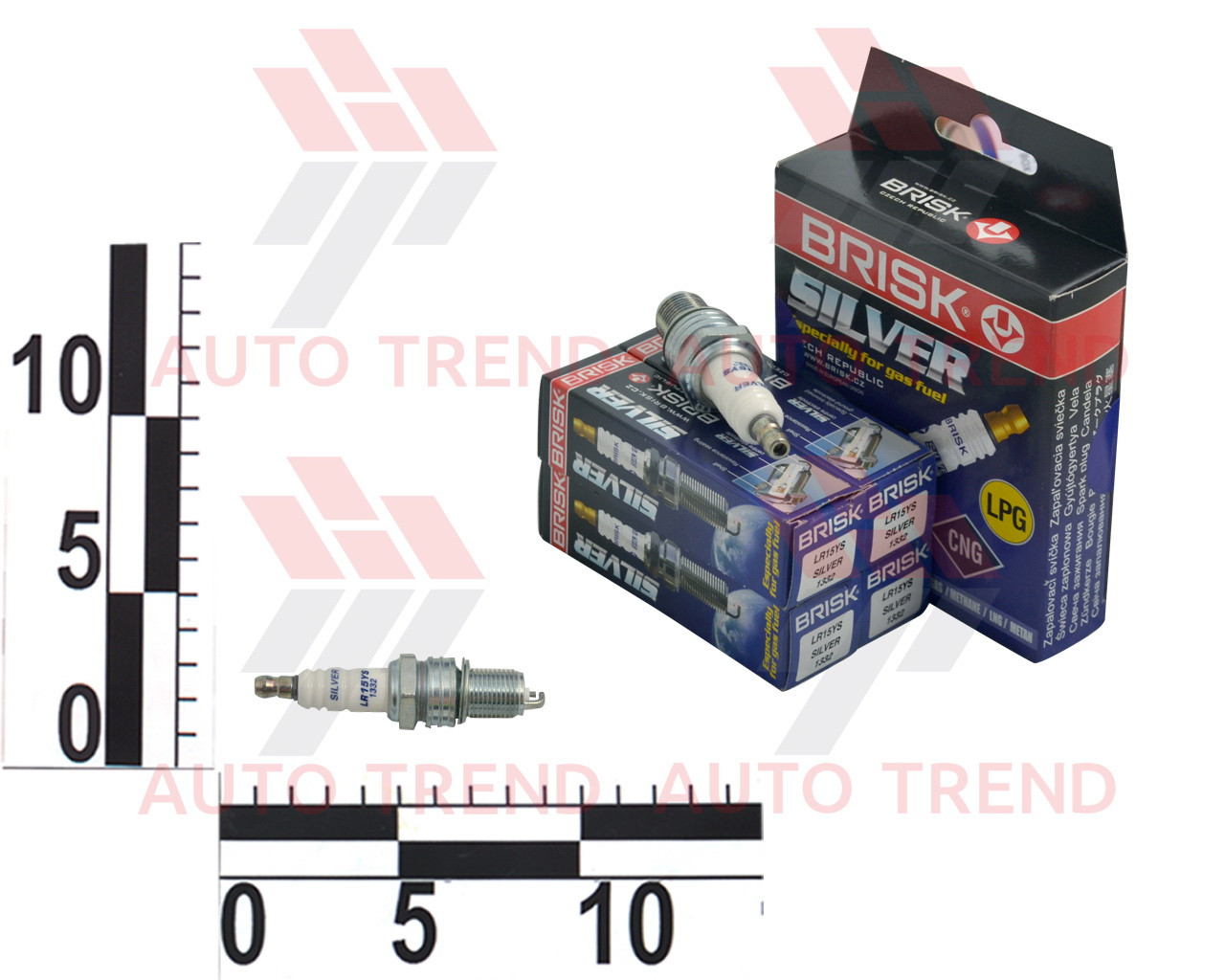 Свічка запалювання Silver, ВАЗ 2101-2110 8 кл., Lanos 1.5, Sens 1.3, під ГБО (LR15YS) (BRISK), фото 1