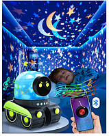 Настільна Led-лампа з ефектом зоряного неба та регулятором яскравості, акумуляторний нічник-проєктор робот