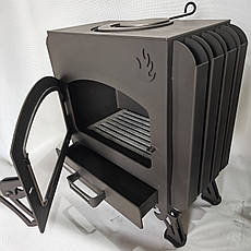 Піч буржуйка зі склом  "Камін Батарея", тривалого горіння, метал 4мм, фото 5