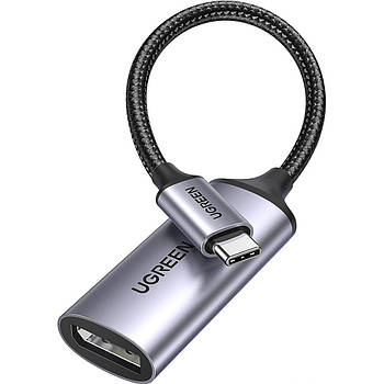Перехідник Type-C на DisplayPort 8K60Hz UGREEN CM654 USB-C Male to DP Female Adapter 10cm (сірий)