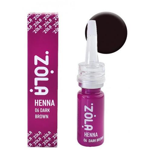 Хна для фарбування брів Zola Henna №6 Dark brown (Темно-коричневий), 10г