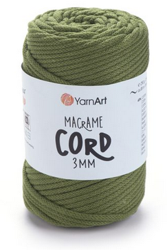 Пряжа Макраме Корд 3мм-787 оливка, фото 1