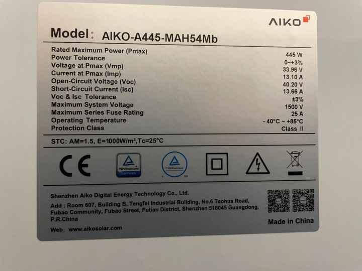 Сонячна панель AIKO-A440-MAH54Mb, 440 Вт від компанії 